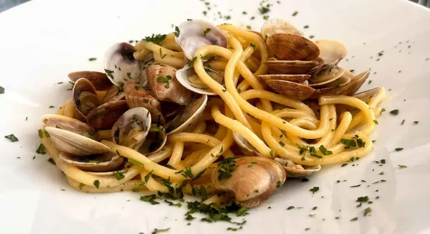 Spaghetti con lupini di mare freschi, un piatto che profuma di mare e di tradizione.